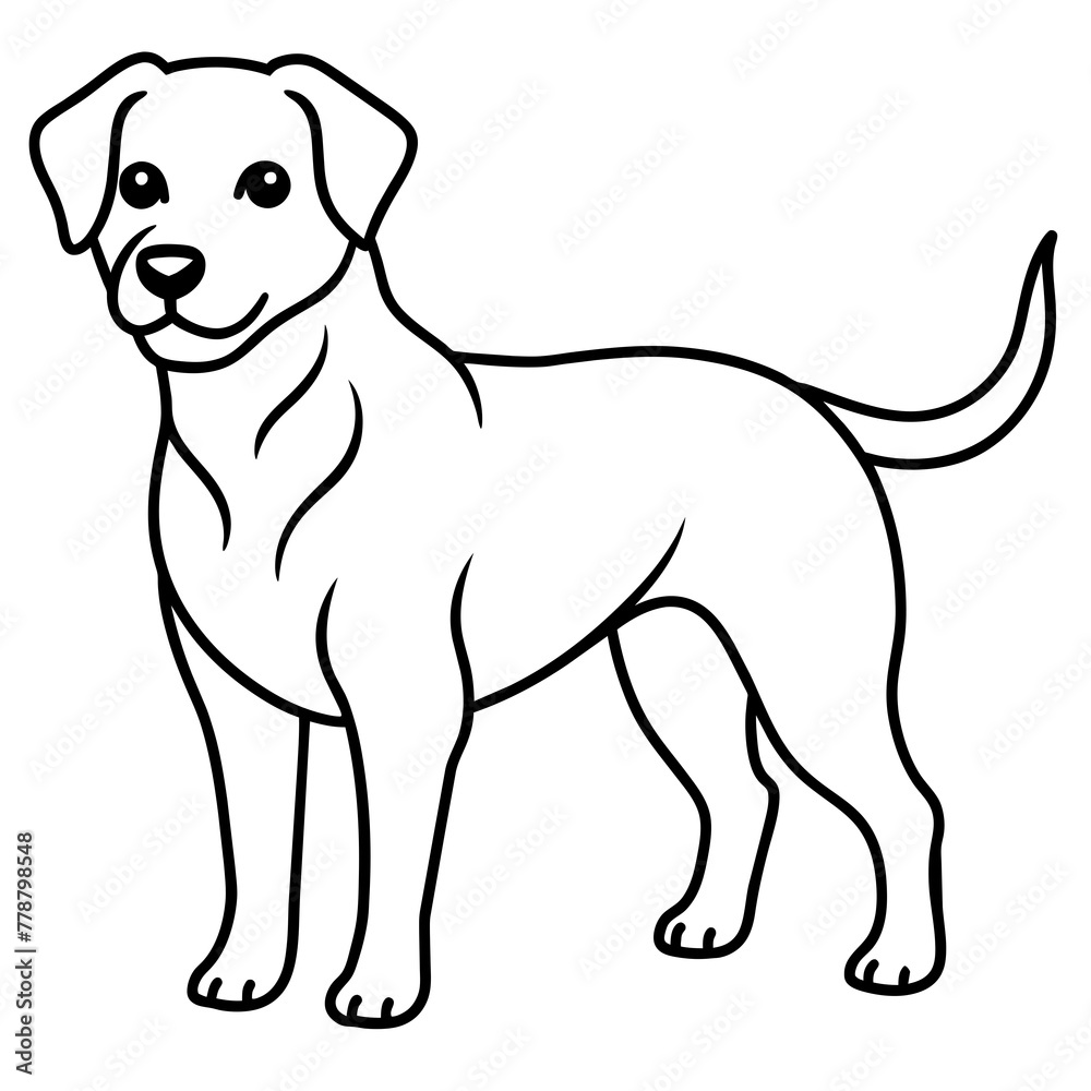 Dog vector illustration with line art.
Dog vector illustration with line art.