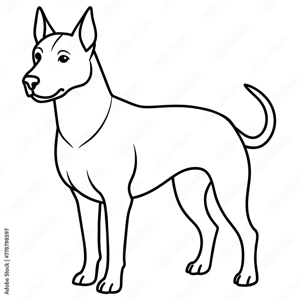 Dog vector illustration with line art. Dog vector illustration with line art.