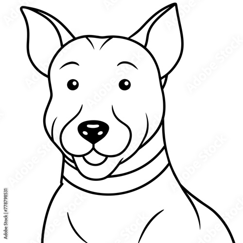  Dog vector illustration with line art. 