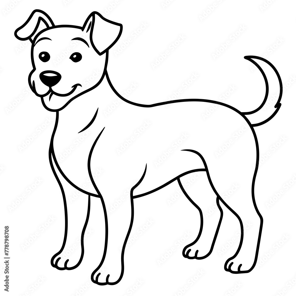 Dog vector illustration with line art.
Dog vector illustration with line art.