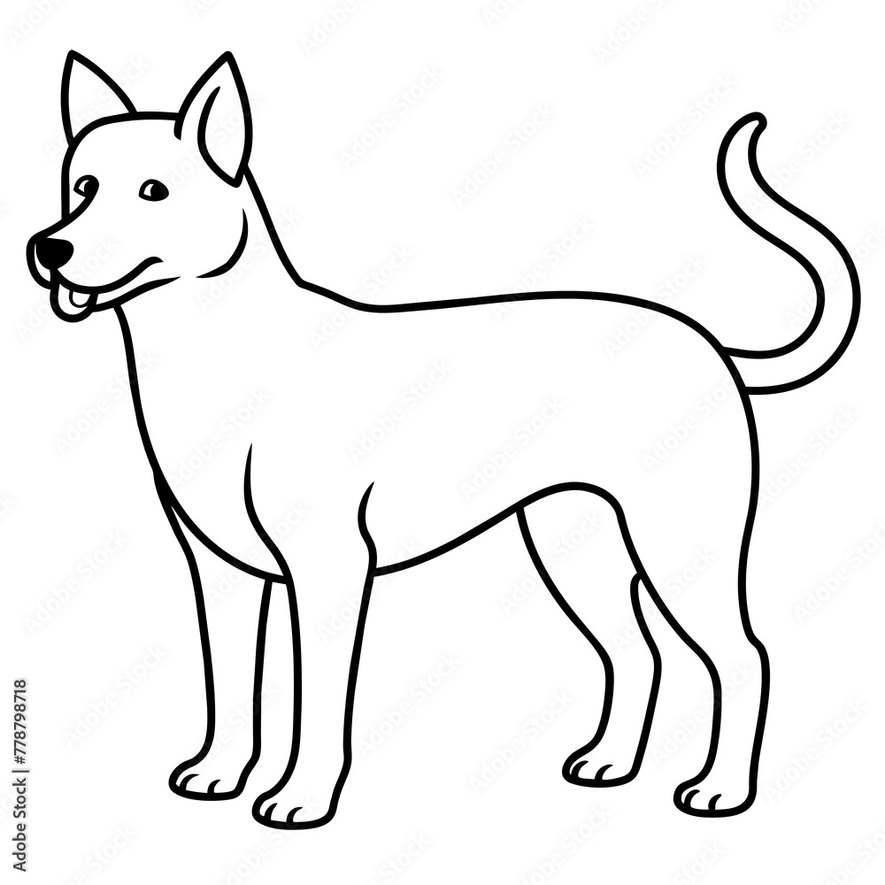 Dog vector illustration with line art.
Dog vector illustration with line art.