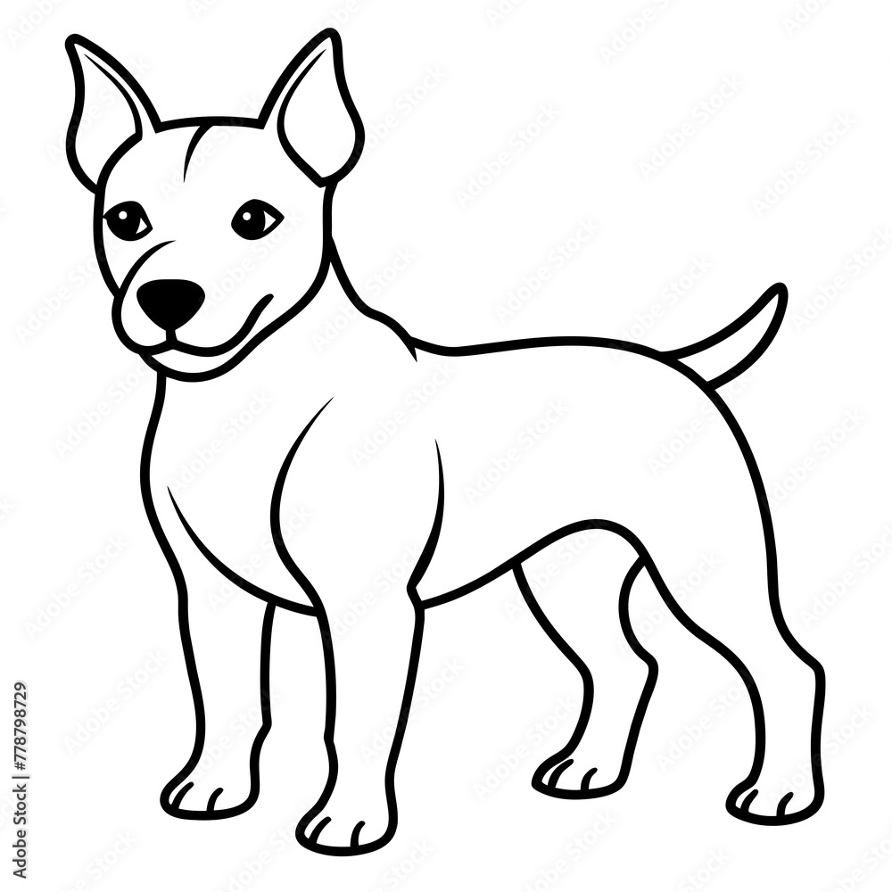 Dog vector illustration with line art.
Dog vector illustration with line art.