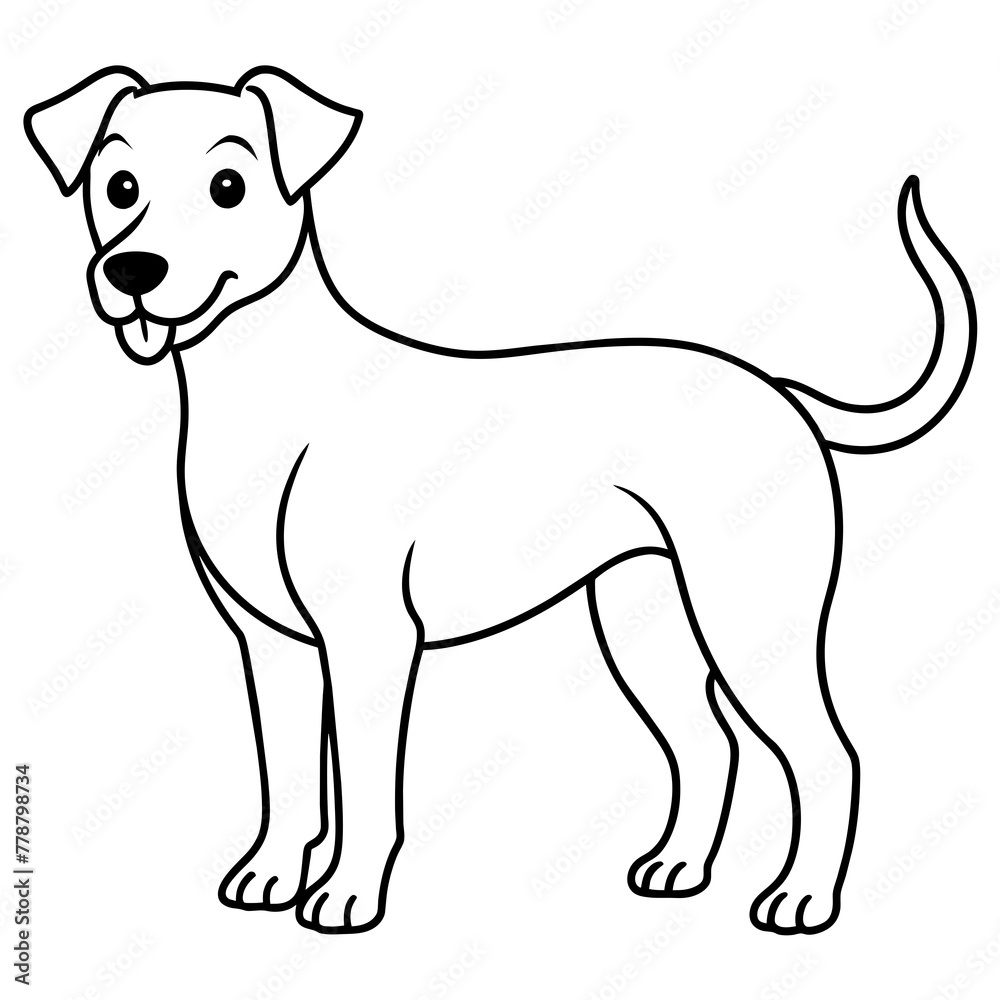 Dog vector illustration with line art.
Dog vector illustration with line art.