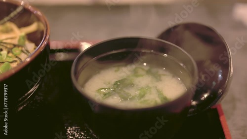 熱い味噌汁と立ち上がる湯気 photo