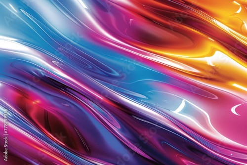 illustration of colorful abstract background with multicolored shiny wavy surfaces