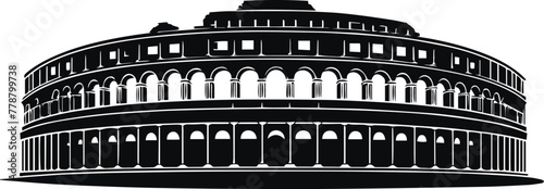 Ancient Colosseum, Ancient temple, Ancient columns vector illustration 