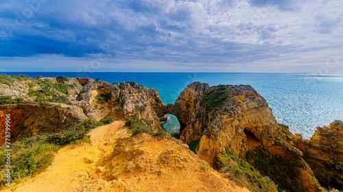rocky coast of the sea  Ponta da Piedade  Portugal  Algarve  February 2024