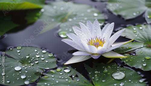 Lotus flower in calm water  tranquility  blooming flowers