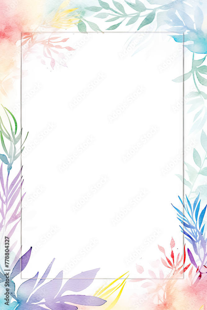 Watercolor Pastel Floral Banner Background with Copy Space