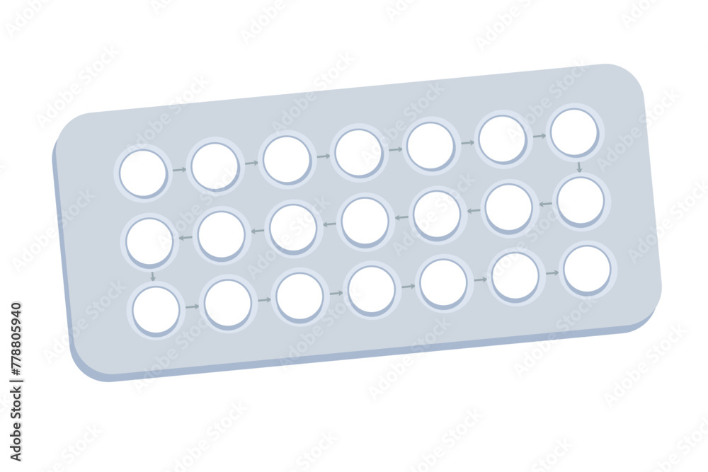 Birth control pills. Isolated Illustration on white background, design element Birth control pills. Isolated Illustration on white background, design element