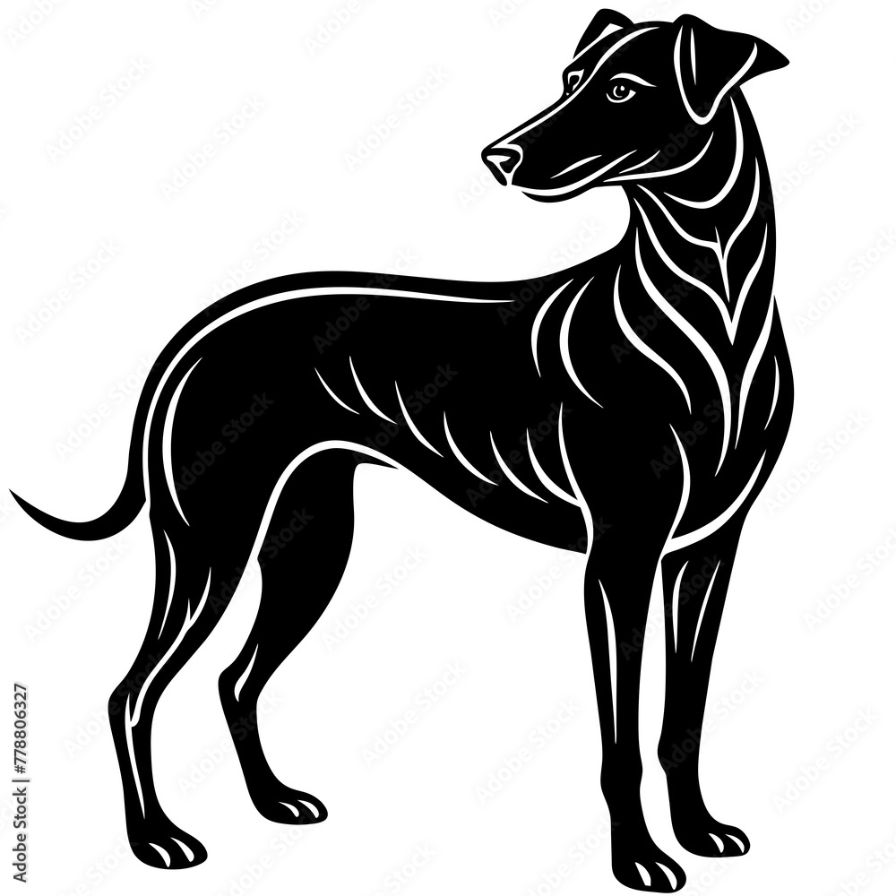 dog illustration, black dog silhouette vector illustration,icon,svg,pet,monster characters,Holiday t shirt,Hand drawn trendy Vector illustration,dog on black background
