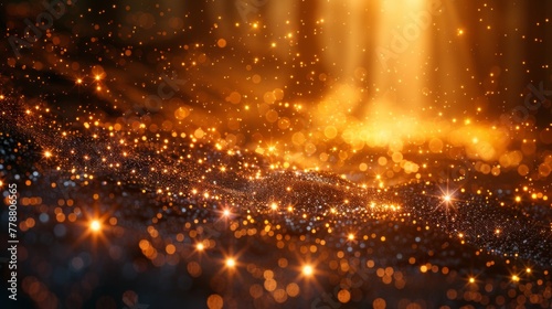 A bright orange and black background with many small bokeh. The circles are of different sizes and are scattered throughout the image. The scene is energetic and lively