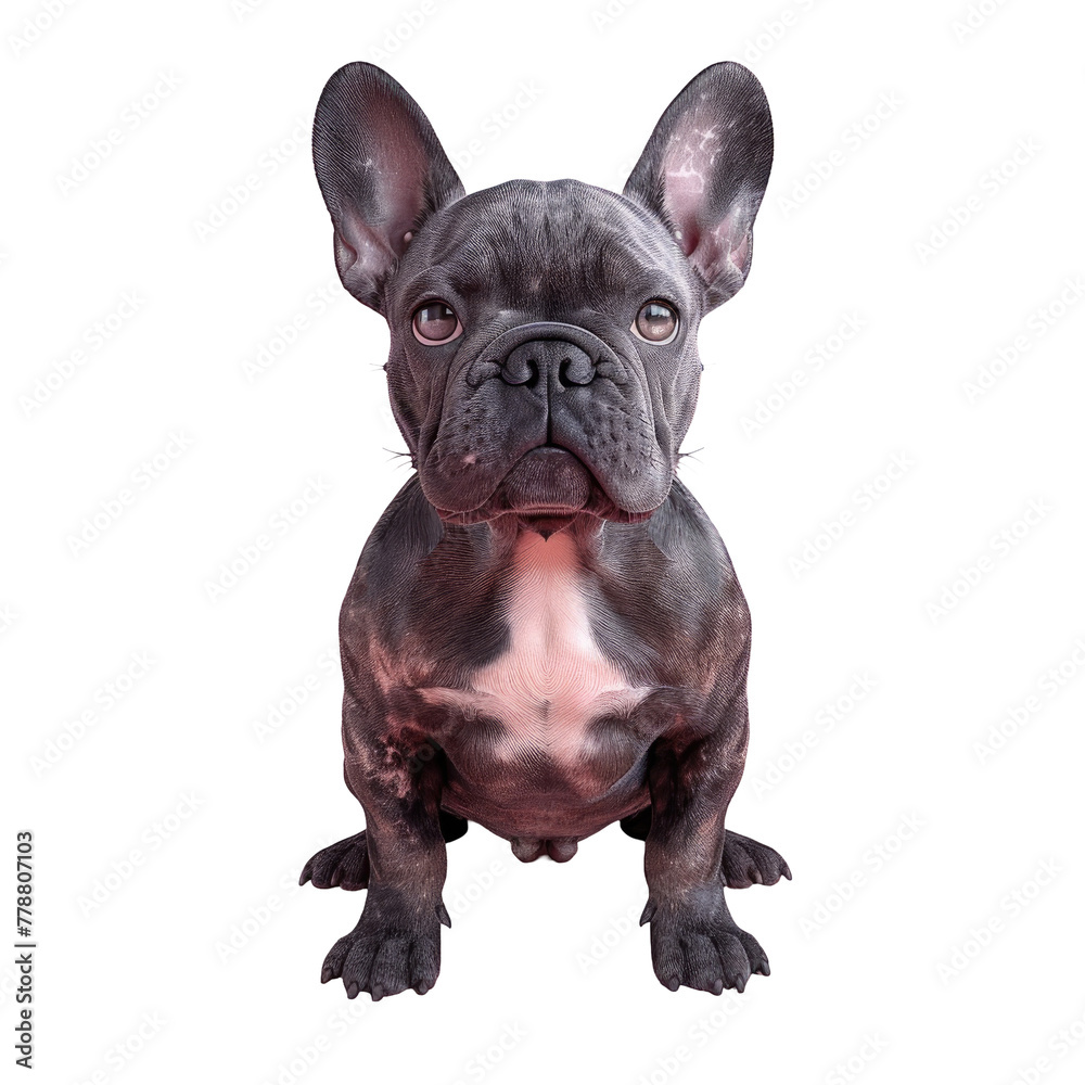 Dog sitting on Transparent Background looking at camera Dog sitting on Transparent Background looking at camera
