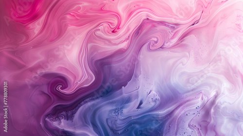 Pink and white swirls of liquid paint creating an abstract background with pink