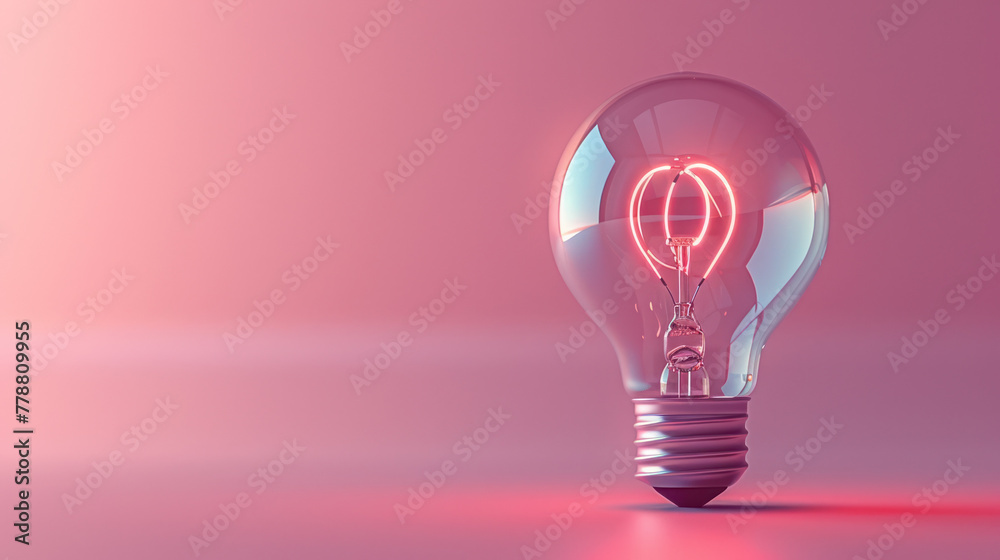 Light Bulb on Pink Background Light Bulb on Pink Background