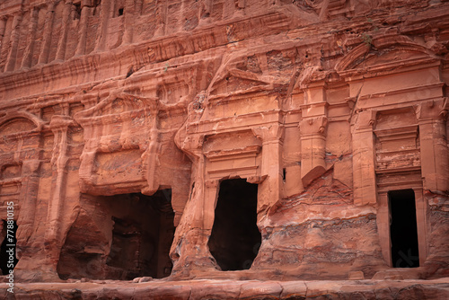 Side view of the Palace Tomb is a Nabataean tomb in the Petra Archaeological . Jordan.