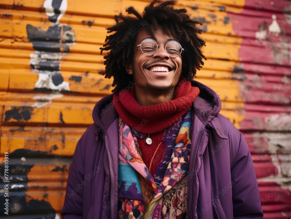 Smiling Man With Dreadlocks and Scarf