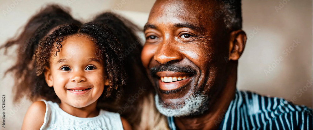 Happy African American family. Generative AI