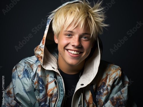 Man With Blonde Hair Wearing a Jacket