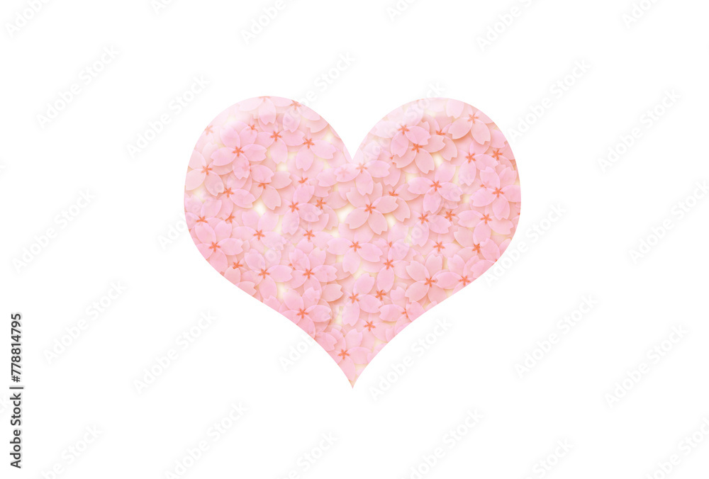 ハート型の中の桜の花 ハート型の中の桜の花