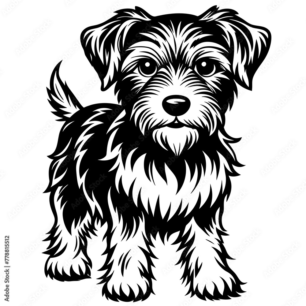 Dog silhouette vector illustration.
Dog silhouette vector illustration.