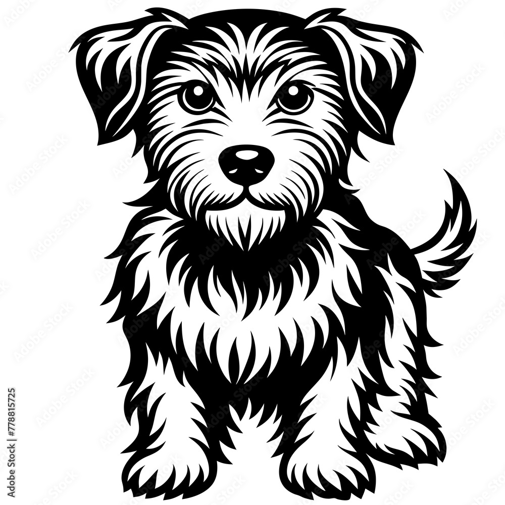 Dog silhouette vector illustration.
Dog silhouette vector illustration.