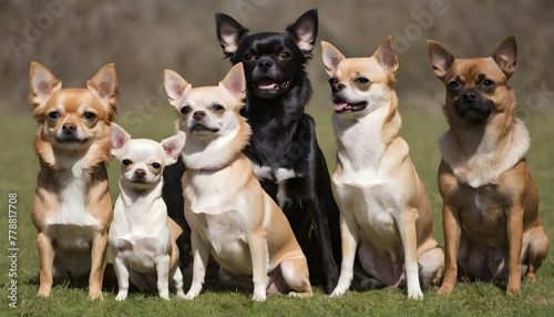 A-Chihuahua-Posing-With-A-Group-Of-Larger-Dogs- 2