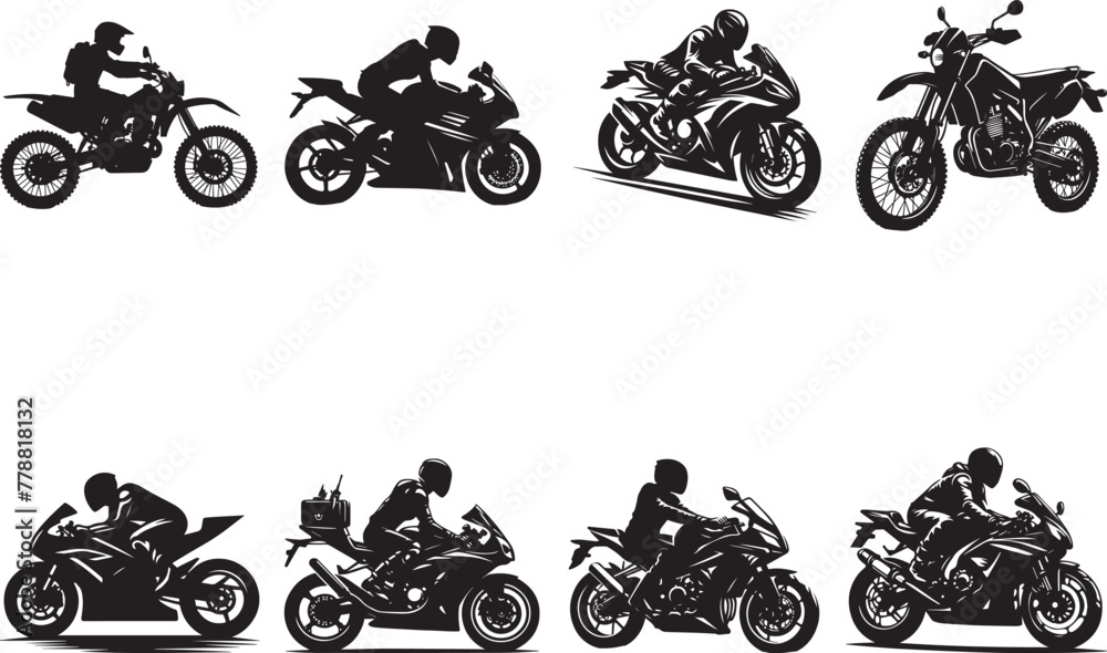 Obraz premium Motorbike Silhouettes Motorbike EPS Vector Motorbike Clipart 