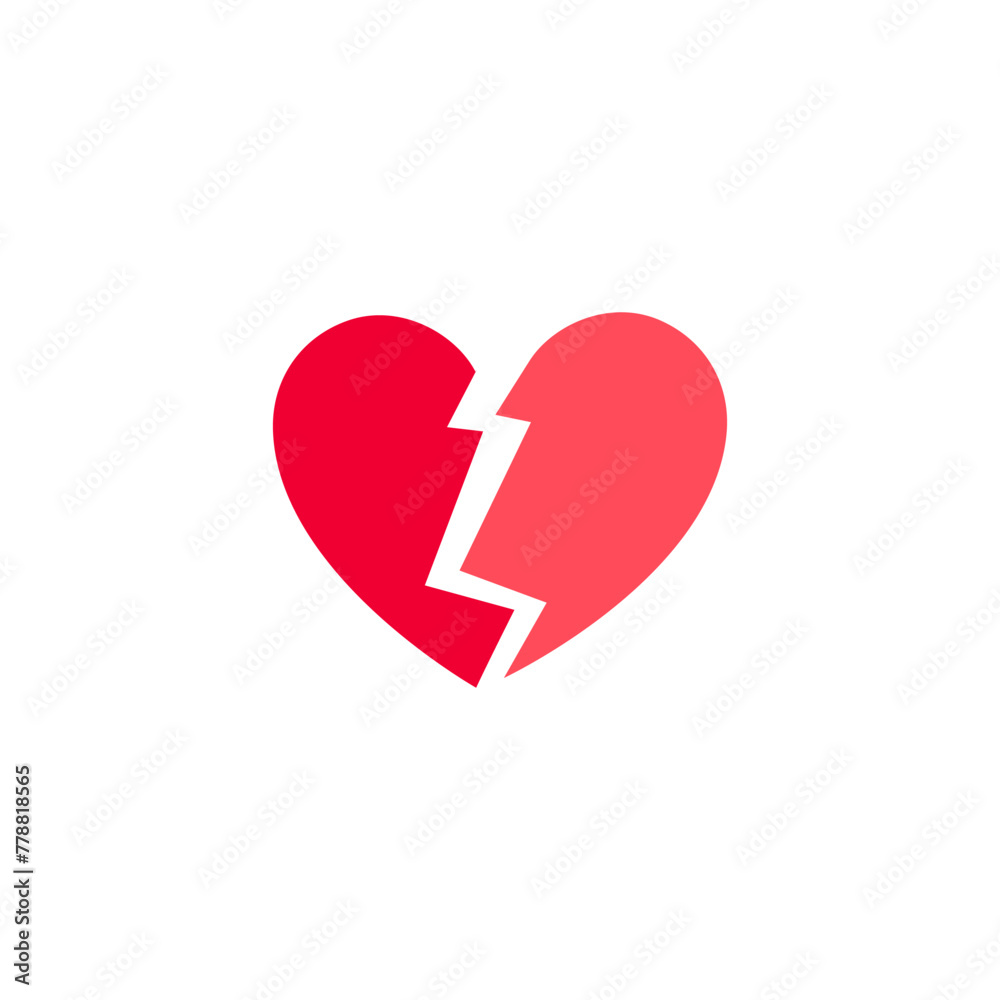 Broken heart icon or Valentines day symbol, holiday sign designed for celebration, vector trendy modern style. Broken heart icon or Valentines day symbol, holiday sign designed for celebration, vector trendy modern style.