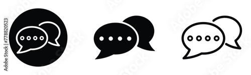 chat, comment, message and speech bubble icon set. vector symbol on transparent background.