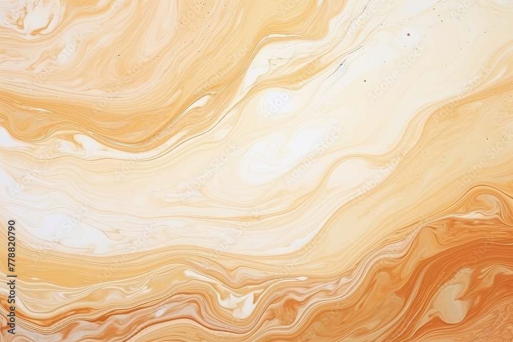 Beige fluid art marbling paint textured background with copy space blank texture design