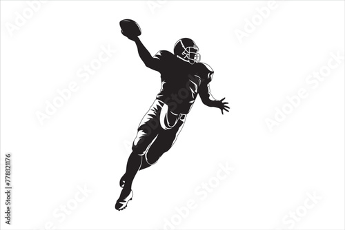 Silhouette of a American football man vector. rugby. american footballer