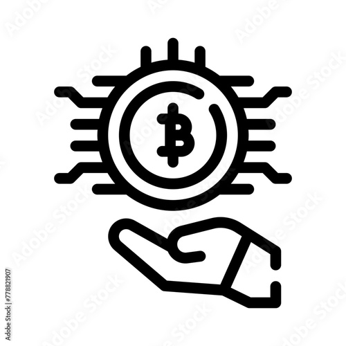 bitcoin line icon