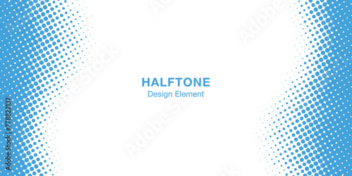 Halftone wavy frame. Design for poster, invitation, gift card, coupon, book cover. Banner halftone. Retro vintage background. Vector water frame.