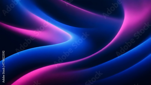 Dynamic silk wave pink and blue gradient on black background