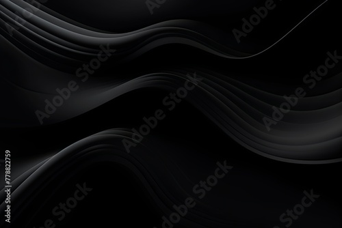 Black fuzz abstract background, in the style of abstraction creation, stimwave, precisionist lines with copy space wave wavy curve fluid design photo