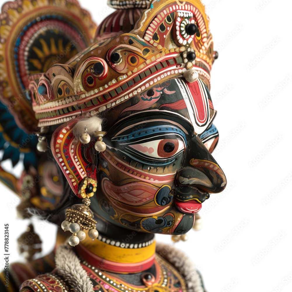 Close-up Shot of Traditional Indian Puppet, indian, craftsmanship, colorful