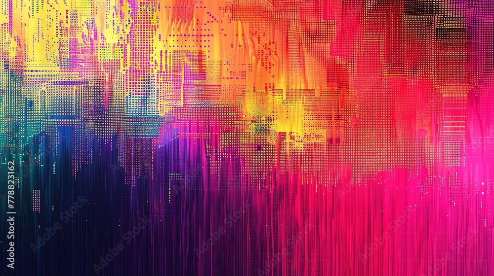 Glitch colorful pixel pattern