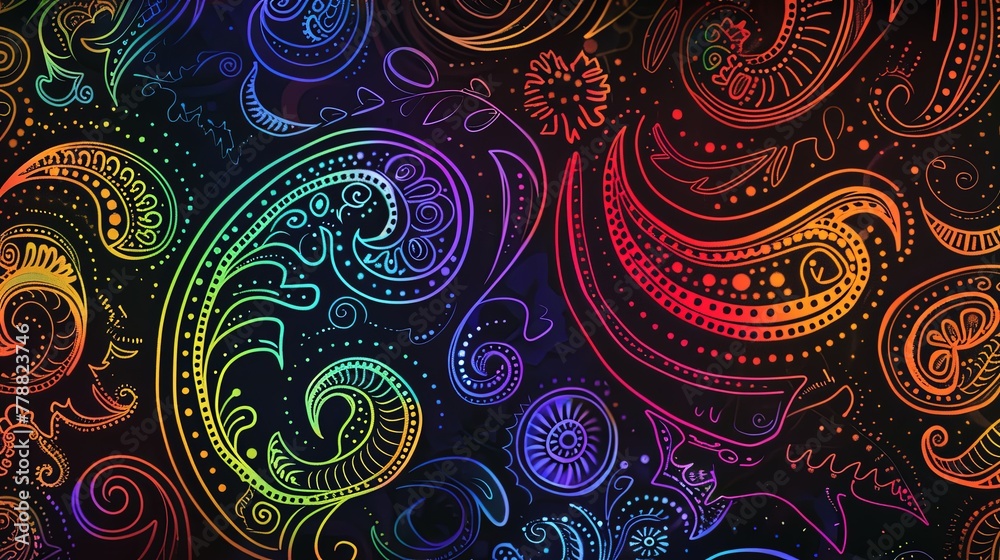 colorful Paisley Pattern Background colorful Paisley Pattern Background