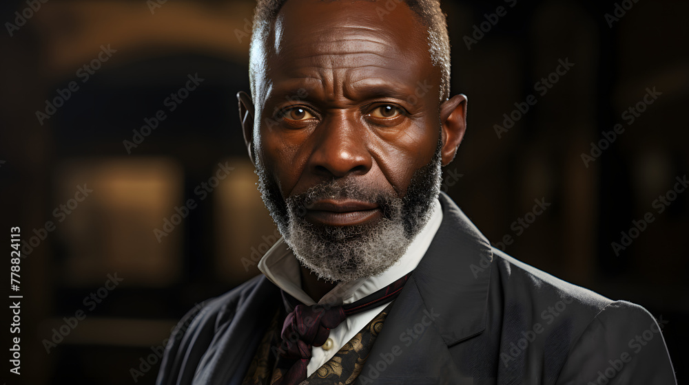 African Gentleman Illustrative Portrait against Plain Studio Wall. African Gentleman Illustrative Portrait against Plain Studio Wall.