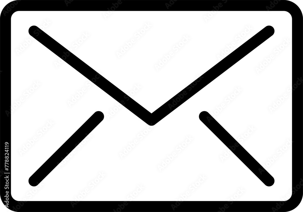 Linear icon of envelope as an email message sign Linear icon of envelope as an email message sign