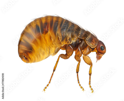 side view of a flea, isolated background