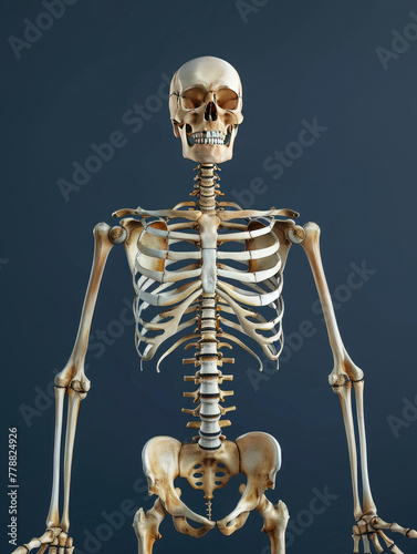 3D Illustration Showcasing of Human Skeleton