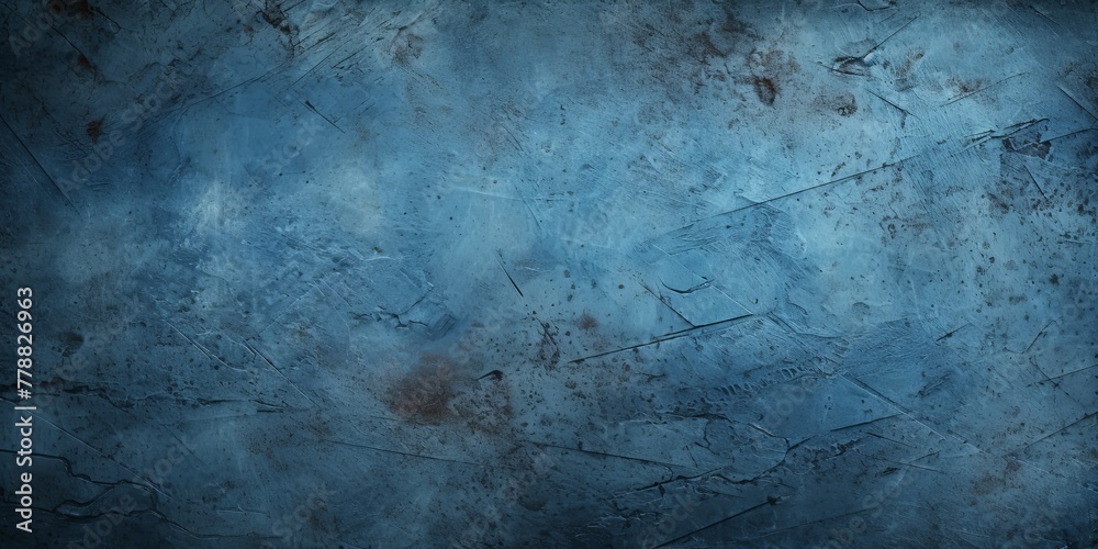 Blue dust and scratches design. Aged photo editor layer grunge abstract background. Copy space