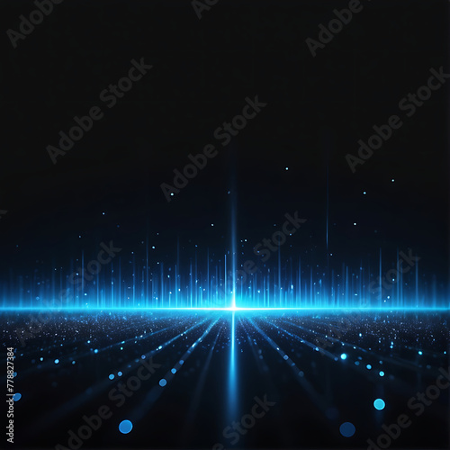 Blue blue spectrum lights tech black party club neon lights abstract wave technology background, black background. wide banner, poster, website, video editing, background. ai 