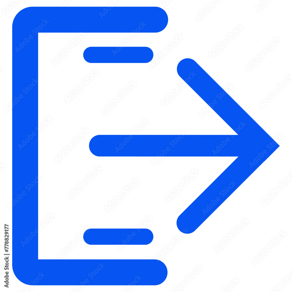 Blue logout, blue arrow sign, vector illustration. Blue logout, blue arrow sign, vector illustration.