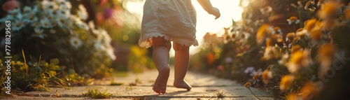 Beautiful moment captured a childs first steps