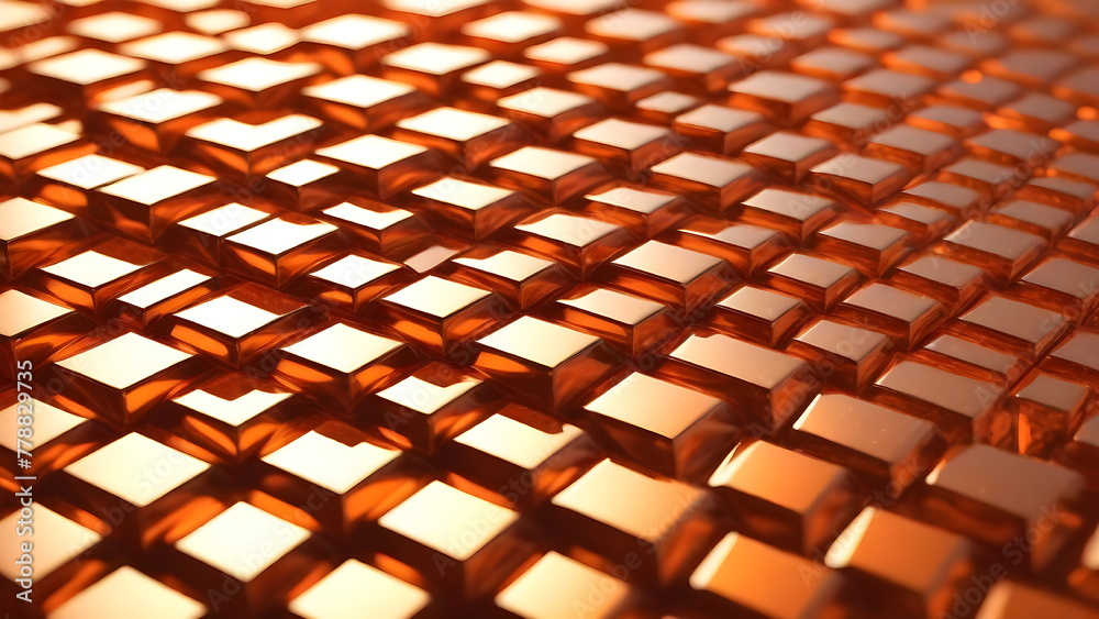3d rendering of geometrics metallic background with cubes in gold colors 3d rendering of geometrics metallic background with cubes in gold colors