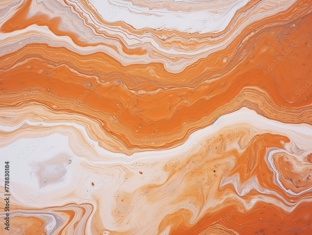 Brown fluid art marbling paint textured background with copy space blank texture design