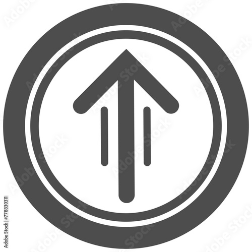 Brown arrow circle icon, vector illustration.